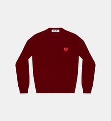 Pull droit en laine col V unisexe Comme des Garçons PLAY