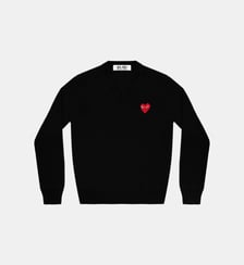 Pull droit en laine col V unisexe Comme des Garçons PLAY