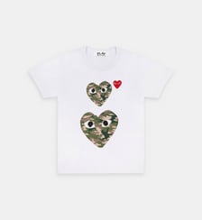 T-shirt droit coton cœurs contrastants unisexe Comme des Garçons PLAY