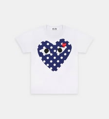 T-shirt droit coton cœurs unisexe Comme des Garçons PLAY