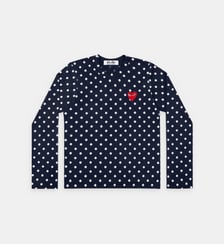 T-shirt manches longues en coton à pois unisexe Comme des Garçons PLAY