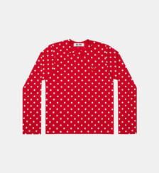 T-shirt manches longues en coton à pois unisexe Comme des Garçons PLAY