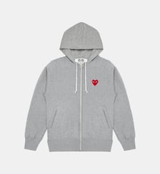 Sweat droit coton molleton zippé capuche unisexe Comme des Garçons PLAY