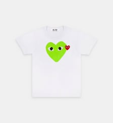 T-shirt droit coton double cœur unisexe Comme des Garçons PLAY