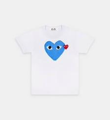 T-shirt droit coton double cœur unisexe Comme des Garçons PLAY