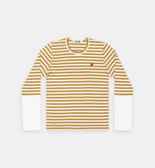 T-shirt droit coton rayé bicolore manches longues unisexe Comme des Garçons PLAY