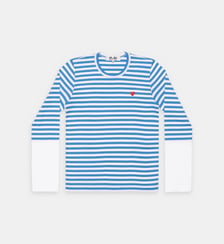 T-shirt droit coton rayé bicolore manches longues unisexe Comme des Garçons PLAY