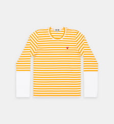 T-shirt droit coton rayé bicolore manches longues unisexe Comme des Garçons PLAY