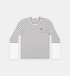 T-shirt droit coton rayé bicolore manches longues unisexe Comme des Garçons PLAY