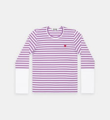 T-shirt droit coton rayé bicolore manches longues unisexe Comme des Garçons PLAY