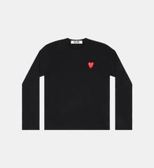 T-shirt coton double cœur manches longues unisexe Comme des Garçons PLAY