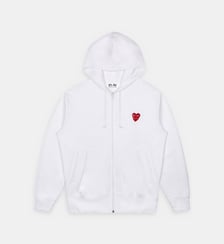 Sweat droit coton molleton zippé capuche unisexe Comme des Garçons PLAY