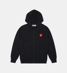 Sweat droit coton molleton zippé capuche unisexe Comme des Garçons PLAY