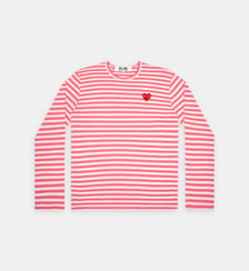 T-shirt coton rayé bicolore manches longues unisexe Comme des Garçons PLAY