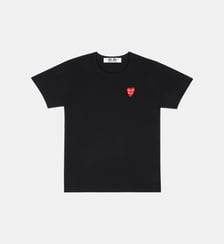 T-shirt droit coton double cœur unisexe Comme des Garçons PLAY