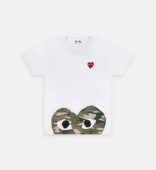 T-shirt droit coton cœur camouflage unisexe Comme des Garçons PLAY
