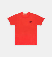 T-shirt droit double cœur en coton Comme des Garçons PLAY