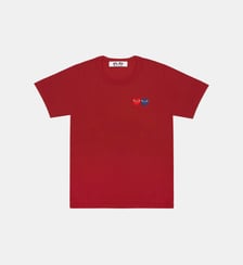 T-shirt droit double cœur en coton Comme des Garçons PLAY