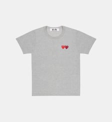 T-shirt droit double cœur en coton Comme des Garçons PLAY