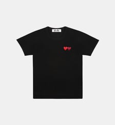T-shirt droit double cœur en coton Comme des Garçons PLAY