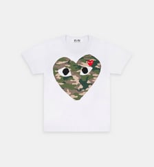 T-shirt droit coton cœurs contrastants unisexe coton Comme des Garçons PLAY