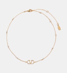 Collier court VLogo signature en métal à cristaux Swarovski® Valentino Garavani