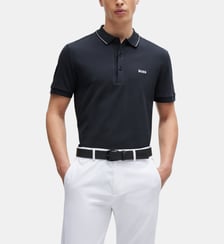 Polo slim en piqué de coton avec logo BOSS