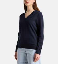 Pull droit en maille jersey de coton mélangé Tommy Hilfiger