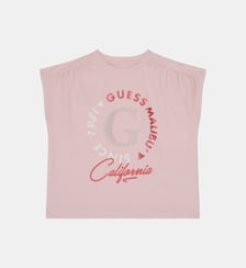 T-shirt sans manches droit à imprimé signature Guess