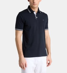 Polo droit uni liserés coton stretch Eden Park