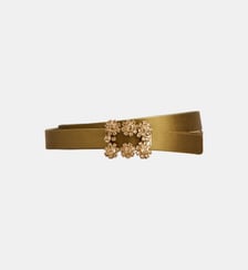 Ceinture fine Flower Strass à boucle cristaux Roger Vivier