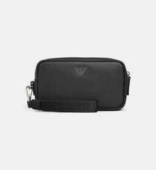 Trousse de toilette façon saffiano Emporio Armani