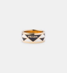 Bague en métal émaillé signature Prada