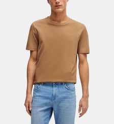 T-shirt en coton mélangé à la structure jacquard effet bulle BOSS