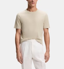 T-shirt en coton mélangé à la structure jacquard effet bulle BOSS