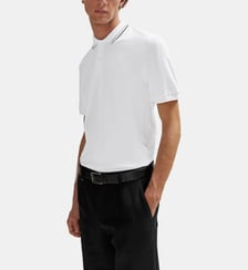 Polo slim en coton mercerisé col rayé BOSS