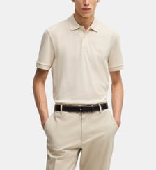 Polo modèle Pallas en coton biologique avec logo brodé BOSS