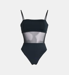 Maillot de bain 1 pièce blocking micro résille Calvin Klein