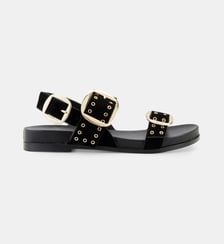 Sandales plates Hassa en cuir velours Cosmoparis