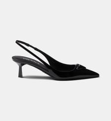 Escarpins sling back en cuir verni Prada