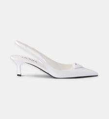 Escarpins sling back en cuir verni Prada
