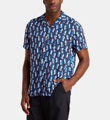 Chemisette droite Camp Collar imprimé fantaisie Arrels