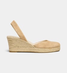 Sandales compensées Hidra en cuir velours Mint & Rose