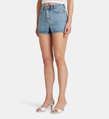 Short court à strass all over en denim Alexander Wang