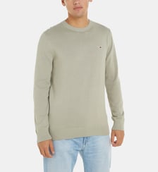 Pull droit logo coton piqué Tommy Hilfiger