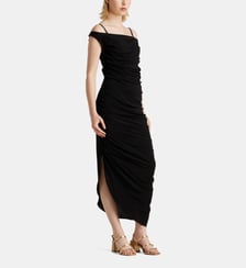 Robe longue Aria smockée en jersey Anna October