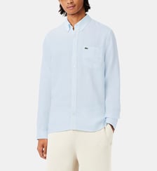 Chemise droite signature en lin Lacoste