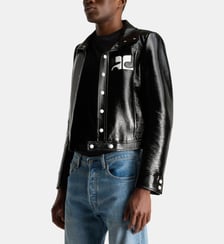 Blouson ajusté en vinyle de coton mélangé Courrèges