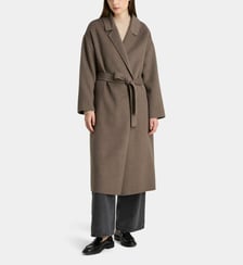 Manteau peignoir long Blois ceinturé en laine mélangée Galeries Lafayette