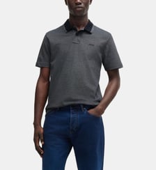 Polo droit en piqué de coton oxford signature BOSS